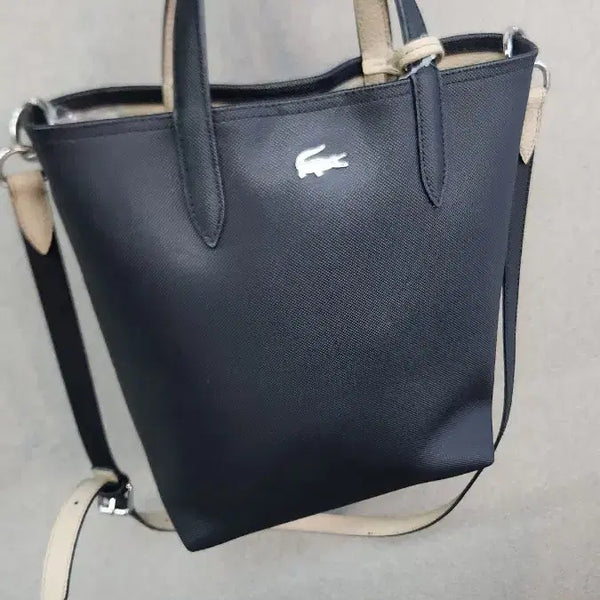 [BUNJANG] Lacoste Tote Bag Crossbody Navy / 라코스테 토트백 겸 크로스백 네이비