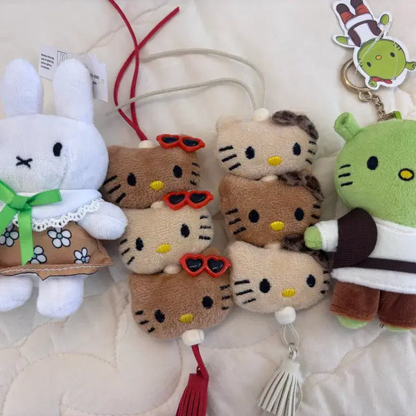 [BUNJANG] Miffy, Kitty, Shrek Plush Keychains Bundle Set / 미피 키티 슈렉 인형 키링 일괄