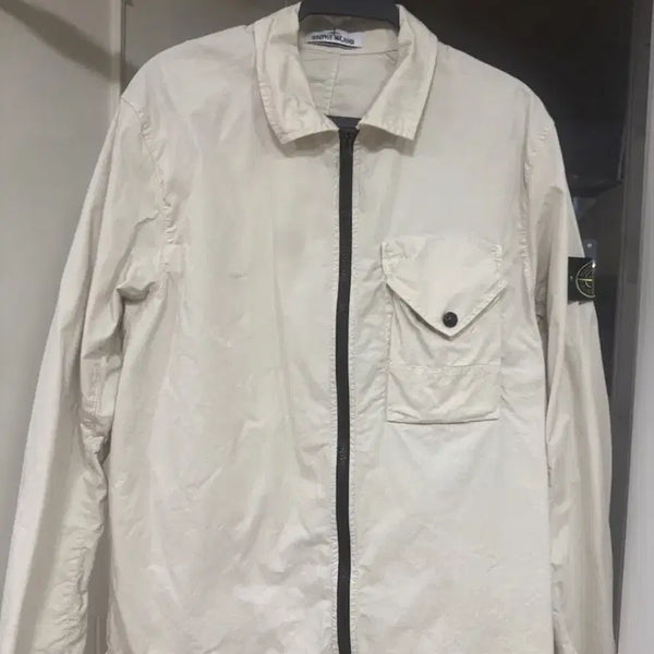 [BUNJANG] Stone Island Beige One-Pocket Shirt / 스톤아일랜드 베이지 셔츠