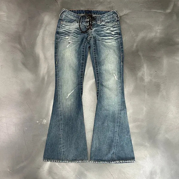 [BUNJANG] True Religion Lace-up Bootcut Denim Pants / 트루릴리젼 레이스업 부츠컷 데님팬츠 y19021