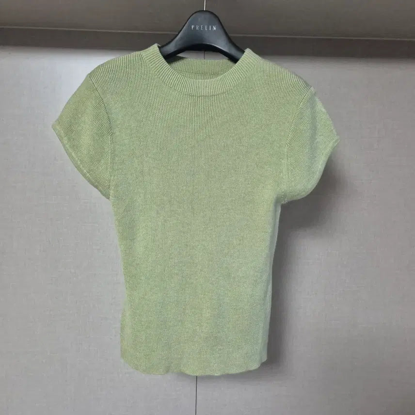 [BUNJANG] JELLPE Apple Mint Round Short Sleeve Wool Knit / 프리)JELLPE 애플민트 라운드 반팔 울 니트