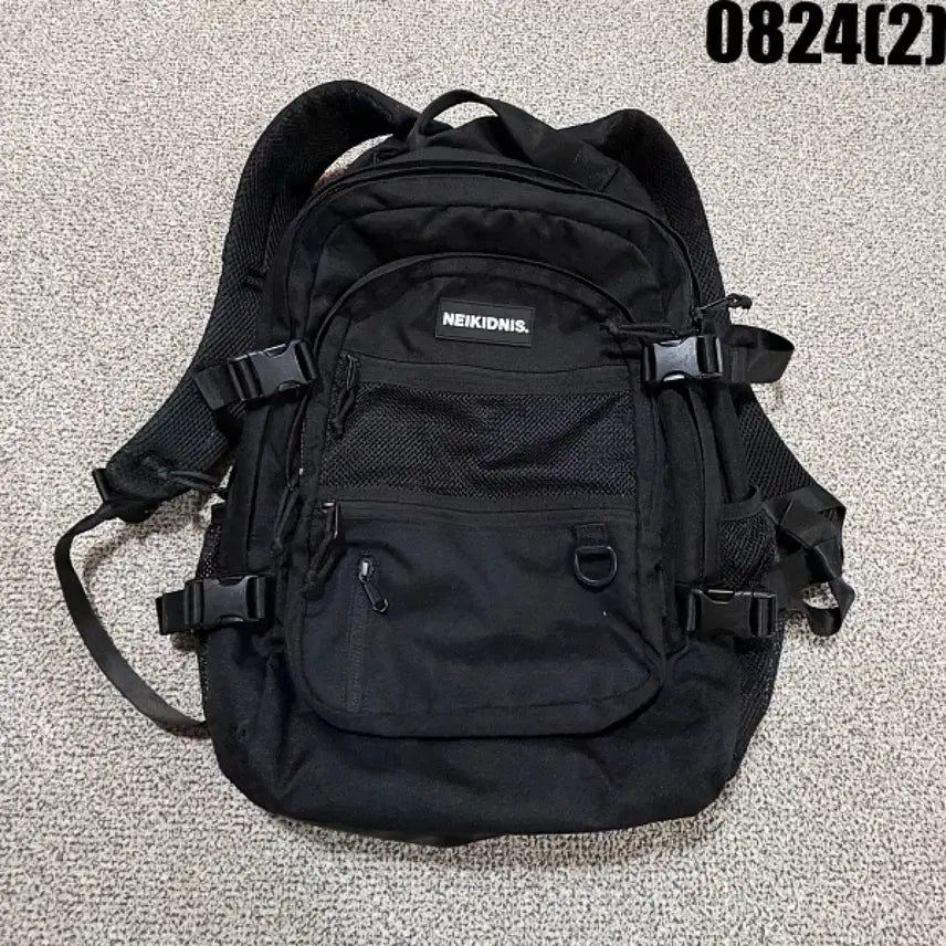 [BUNJANG] NEIKIDNIS Black Backpack 0824 / NEIKIDNIS 백팩 블랙 0824
