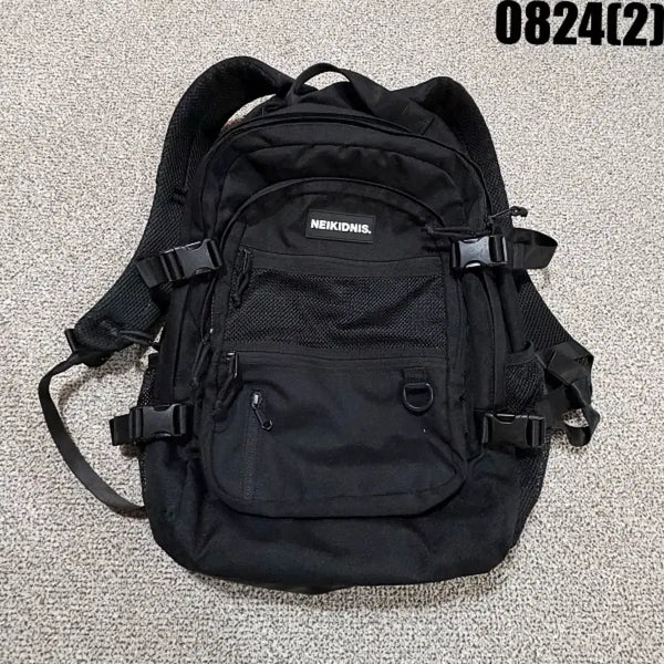 [BUNJANG] NEIKIDNIS Black Backpack 0824 / NEIKIDNIS 백팩 블랙 0824