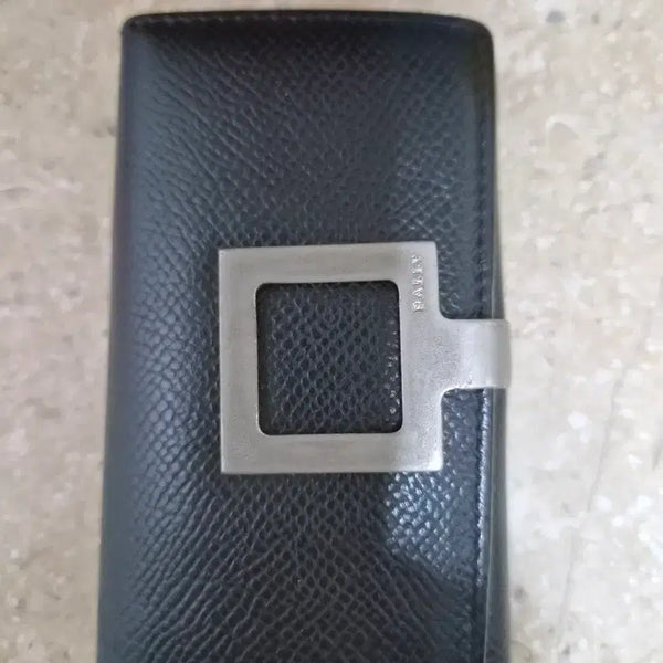 [BUNJANG] Bally Leather Key Holder with Silver Metal Accent / 발리 키홀더