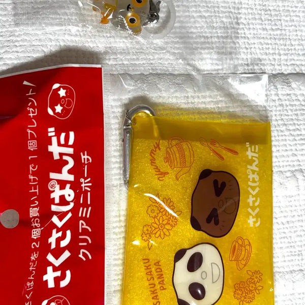 [BUNJANG] Sakusaku Panda Clear Pouch Coin Purse Keychain Bundle / 미개봉 사쿠사쿠판다 판쉘월드 메지루시 클리어 파우치 동전지갑 굿즈 위시 키링