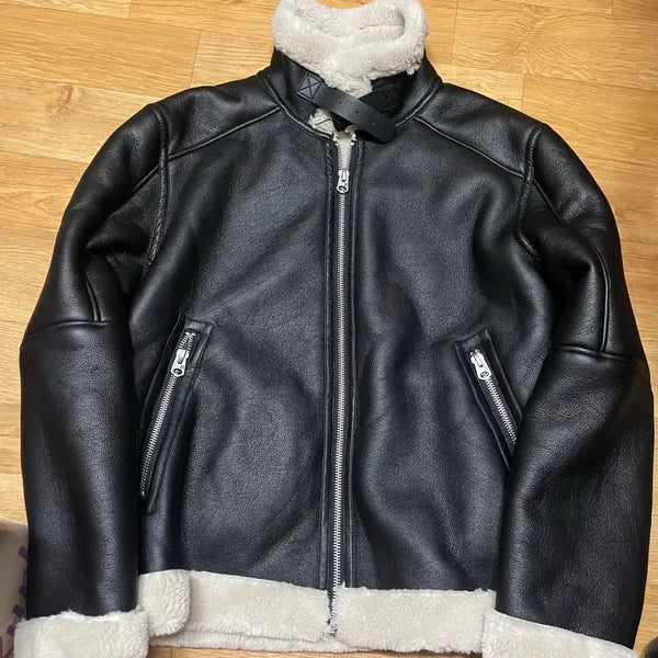 [BUNJANG] Zara Leather Mustang Jacket XL (110 Size) / 자라(Zara) 가죽 무스탕 XL(110사이즈)