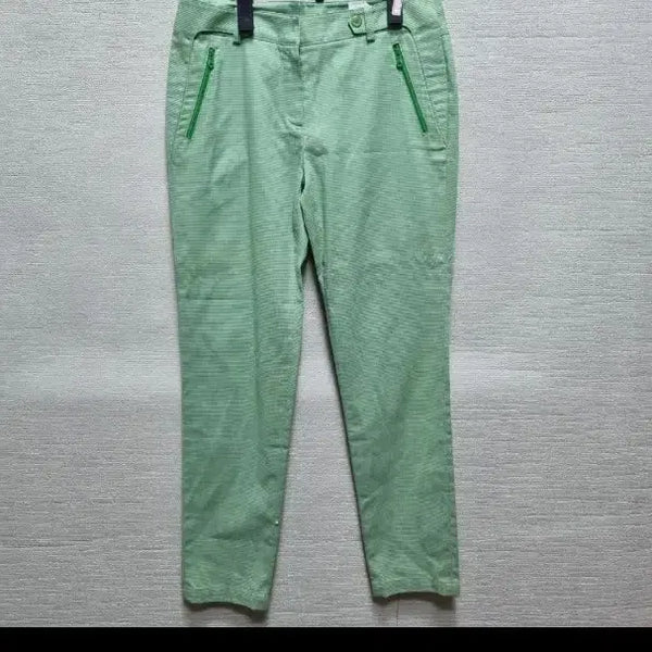 [BUNJANG] V029 Slim Fit Cotton Pants - Green Check / v029 슬림핏 바지