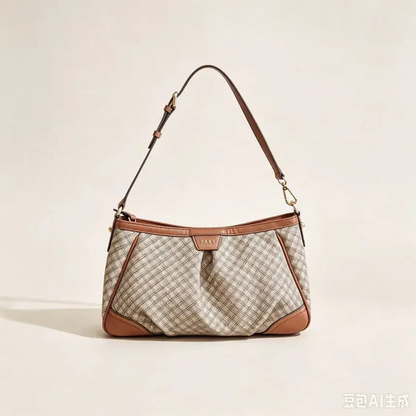 [BUNJANG] Daks Check Shoulder Bag Brown / 닥스 체크 숄더백 브라운