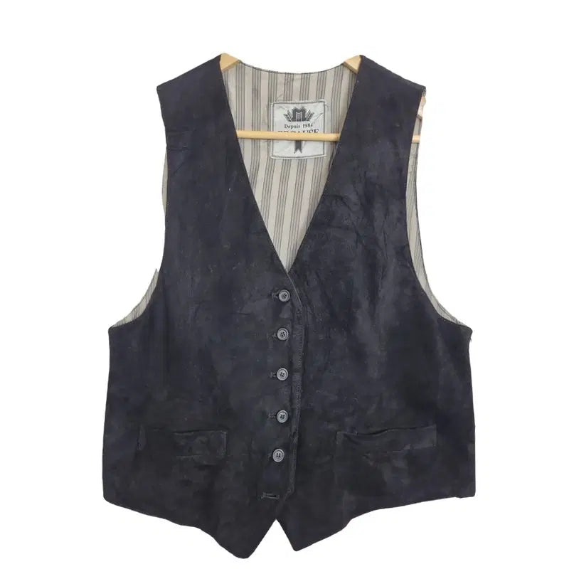 [BUNJANG] BECAUSE Suede Black Blazer Vest [M] / BECAUSE 스웨이드 블랙 블레이저 베스트 [M]