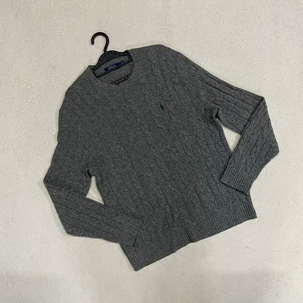 [BUNJANG] Polo Ralph Lauren Cable Knit Round Neck Sweater M / M 폴로 꽈배기 라운드 니트 B.2446
