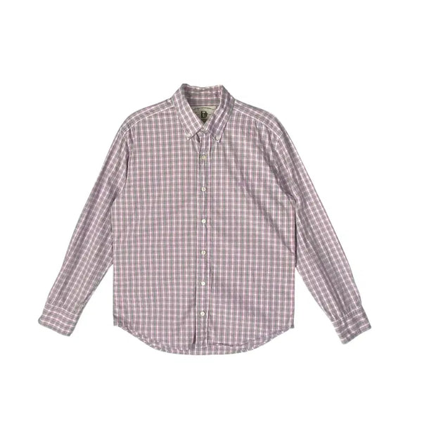 [BUNJANG] Beanpole Check Button-Down Shirt Size 100 / 123. 빈폴 체크 버튼다운 셔츠 (100)