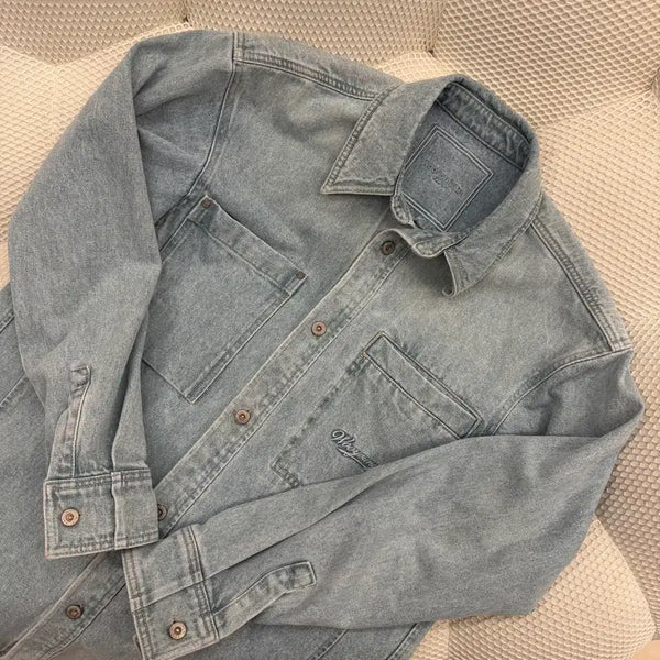 [BUNJANG] Wooyoungmi Back Flower Denim Jacket / 우영미 백 플라워 데님 자켓