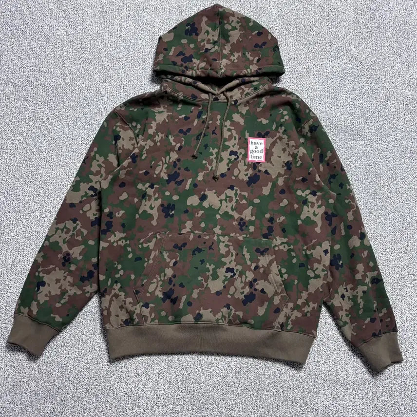 [BUNJANG] Have a Good Time Blue Frame Camo Hoodie / L 헤브어굿타임 블루 프레임 카모 후드티 0823