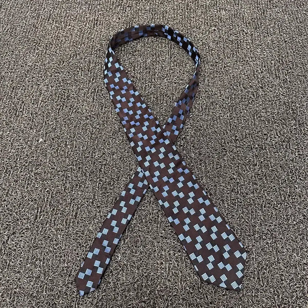 [BUNJANG] KENZO Silk Check Pattern Necktie / KENZO 겐조 명품 정품 실크 체크 패턴 넥타이