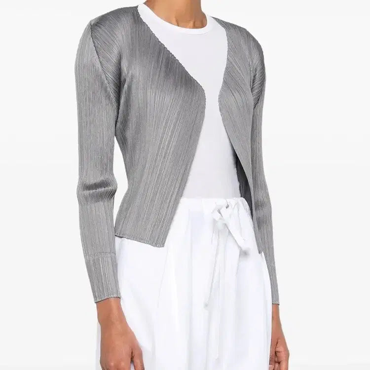 [BUNJANG] Pleats Please Cardigan Silver / 플리츠플리즈 가디건 실버