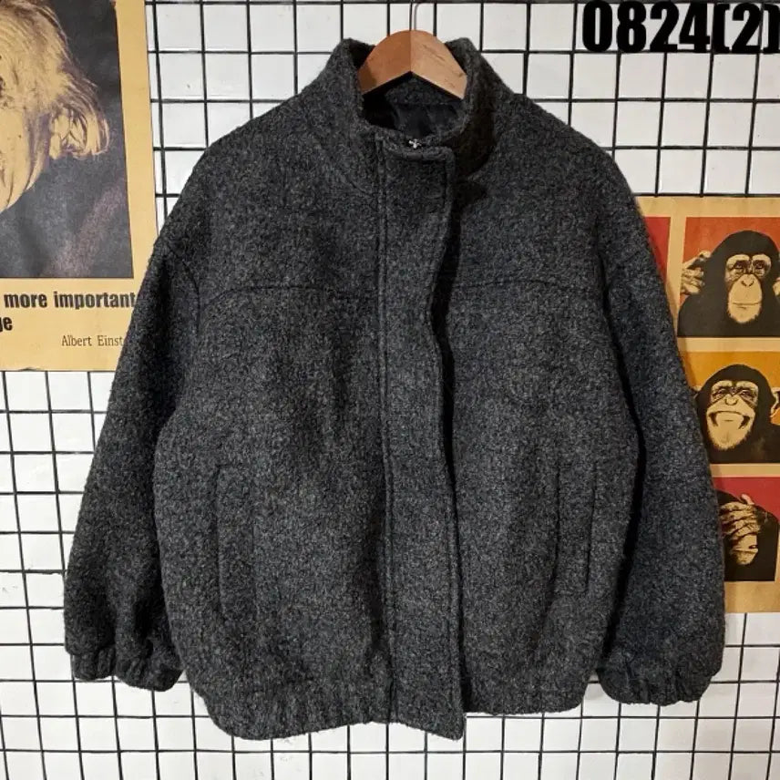 [BUNJANG] SASA Studio Sweater Zip-Up Jacket Gray / SASA 스튜디오 스웨터 집업 자켓 그레이 0824