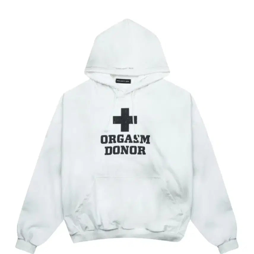 [BUNJANG] Project Gr Orgasm Hoodie Dirty White / 구 프지알(projecr gr) 오르가즘 후드 도너 더티 화이트 (1)