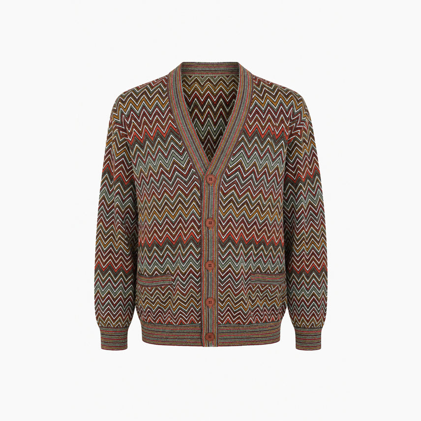 [BUNJANG] MISSONI Argyle 100% Cotton Cardigan - Men / MISSONI 미쏘니 코튼 100% 아가일 가디건 - Men (5360)