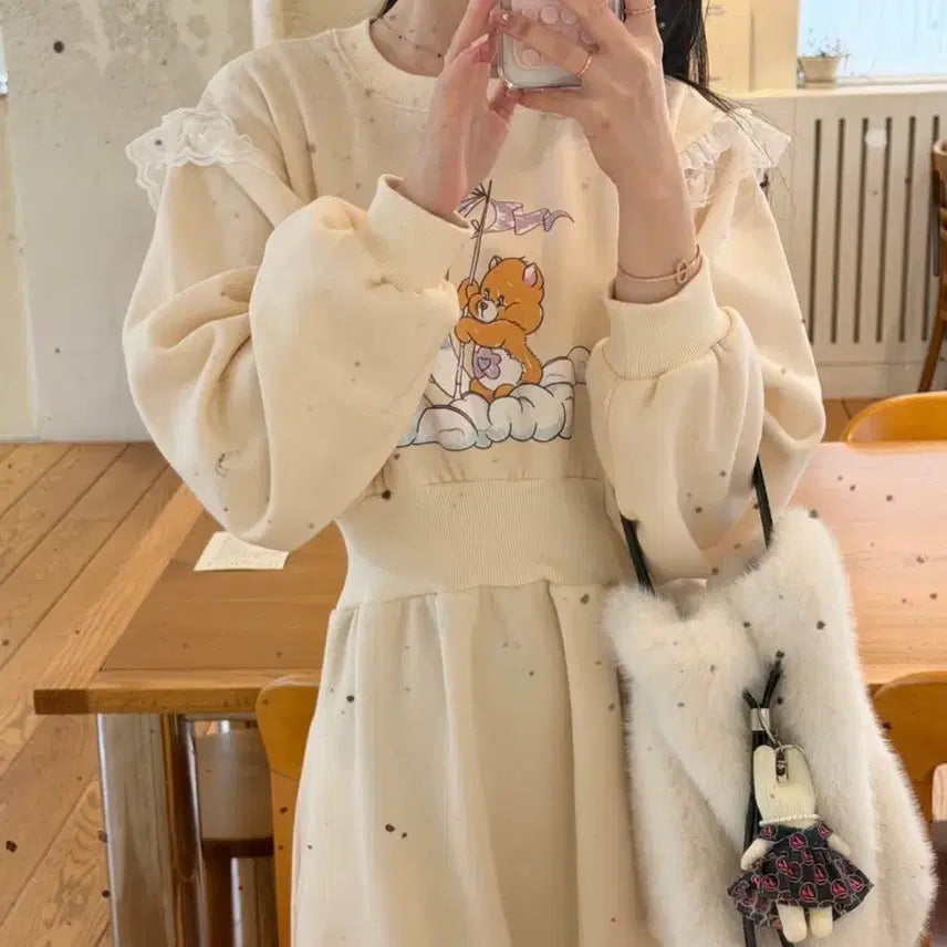 [BUNJANG] Byssiny Sailboat Teddy Bear OPS Dress (Light Beige) / 바이씨니 제작 돛단배 곰돌이 OPS (연베이지)