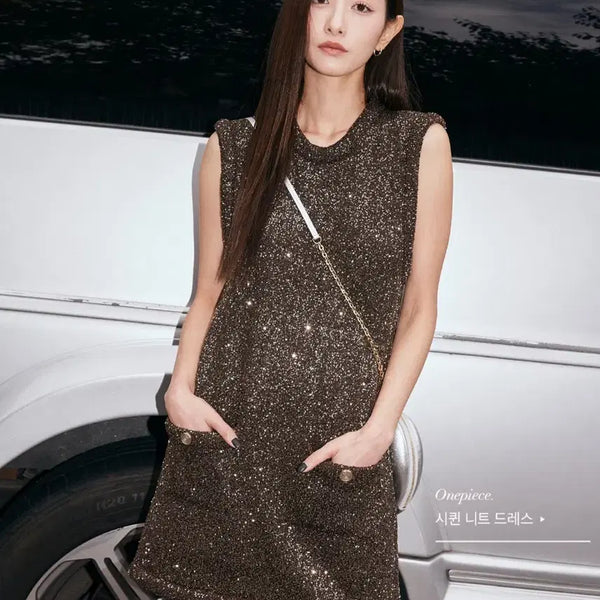 [BUNJANG] MAJE Sequined Knit Dress / MAJE 마쥬 시퀀 니트 드레스 36