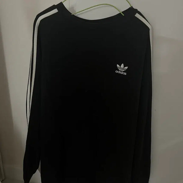 [BUNJANG] Adidas Men's Slim Fit Sweatshirt Black / 아디다스 맨투맨 슬림핏 블랙