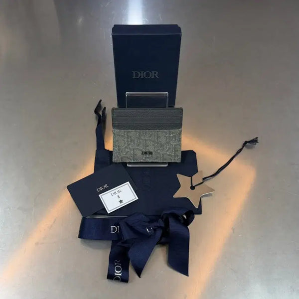 [BUNJANG] Dior Oblique Jacquard Ruthenium Card Holder / [정품/OS] 디올 오블리크 자카드 루테늄 카드지갑