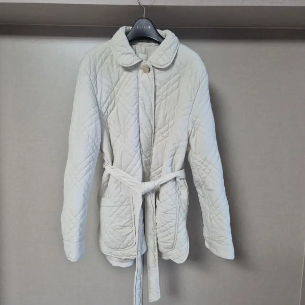[BUNJANG] JAJU Quilted Belted Padded Jacket Beige / M)JAJU 자주 퀄팅 벨티드 패딩 자켓