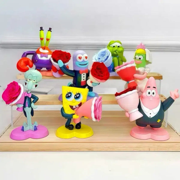 [BUNJANG] SpongeBob SquarePants Proposal Series Flower Bouquet Full Box / 스폰지밥 꽃다발 프로포즈 시리즈 풀박스