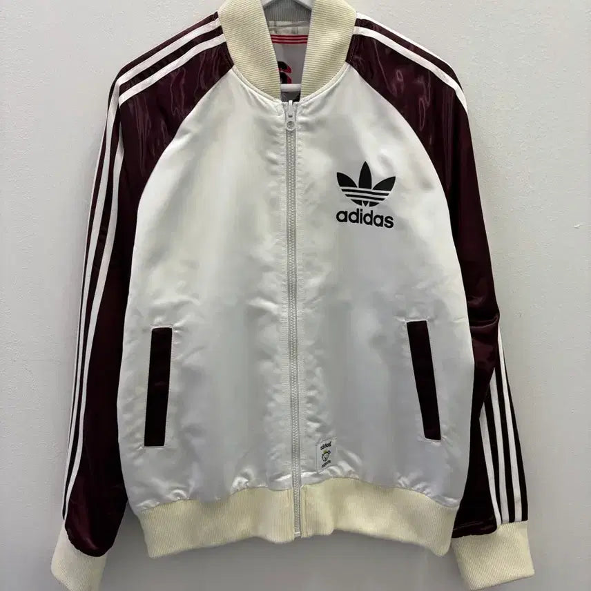 [BUNJANG] Adidas NIGO Burgundy Varsity Jacket / 아디다스 니고 대장 버건디 바시티 자켓
