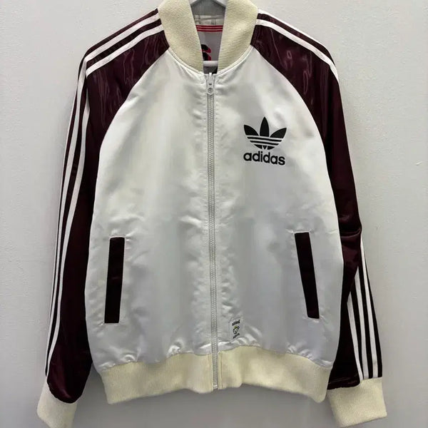 [BUNJANG] Adidas NIGO Burgundy Varsity Jacket / 아디다스 니고 대장 버건디 바시티 자켓