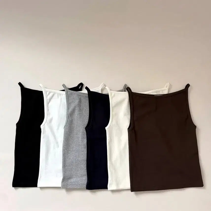 [BUNJANG] Boat Neck Sleeveless Tank Top (44-66) / 보트넥 나시 슬리브리스 민소매 동남아 여행룩 부유방커버 에이블리 지그재그