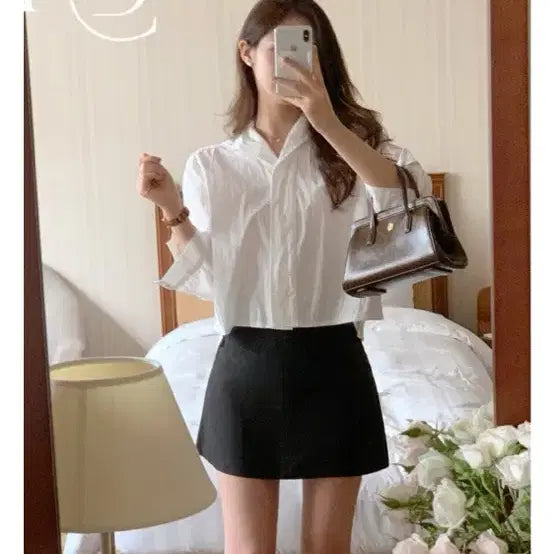 [BUNJANG] FABBIE D-C Mini A-Line Skirt Black / 퍼빗 디체 미니 A라인 스커트 블랙