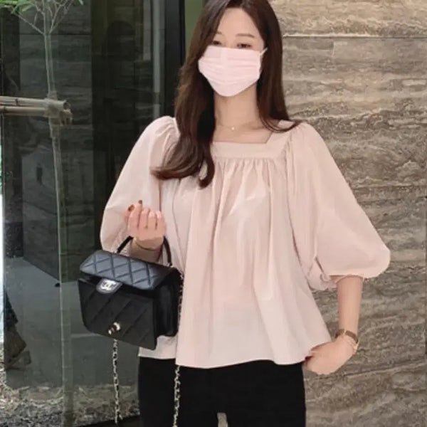 [BUNJANG] Doshikgukegirl Rona Square Blouse / 도시그리고여자 로나 스퀘어 블라우스