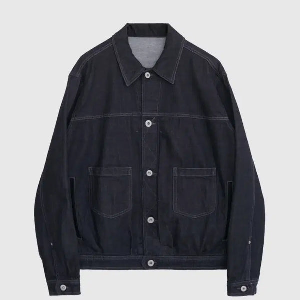 [BUNJANG] Polilu Indigo Denim Trucker Jacket Size 4 / 폴리테루 인디고 데님 트러커 4사이즈