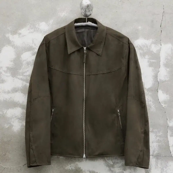 [BUNJANG] YOUS Faux Suede Jacket Khaki Brown Size M / 유스 폭스 스웨이드(faux suede) 카키브라운 자켓 M 사이즈