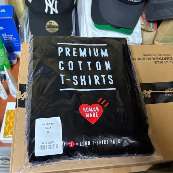 [BUNJANG] Human Made Basic T-Shirt (3-Pack) Black XL / [XL] 휴먼메이드 기본반팔티셔츠 블랙(3팩)