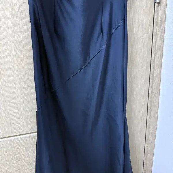 [BUNJANG] Obzeu Navy Satin Skirt / 한섬 오브제 네이비 새틴 스커트