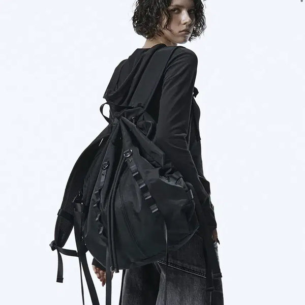 [BUNJANG] Trimming Bird TMB Drawstring Big Backpack Black / 트리밍버드 TMB Drawstring Big Back Pack [ Black ] 교신가능 백팩 가방 에이블리 무신사 크림 지그재그 29cm 솔드아웃 힙합
