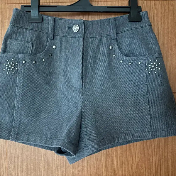 [BUNJANG] RAIVE Hot Pants Cubic Embellishment Cotton / RAIVE 레이브 핫팬츠