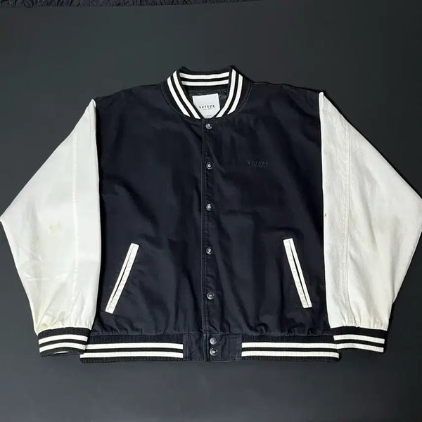[BUNJANG] VETEZE Varsity Jacket Black & White / [VETEZE] XL | 베테제 바시티 자켓