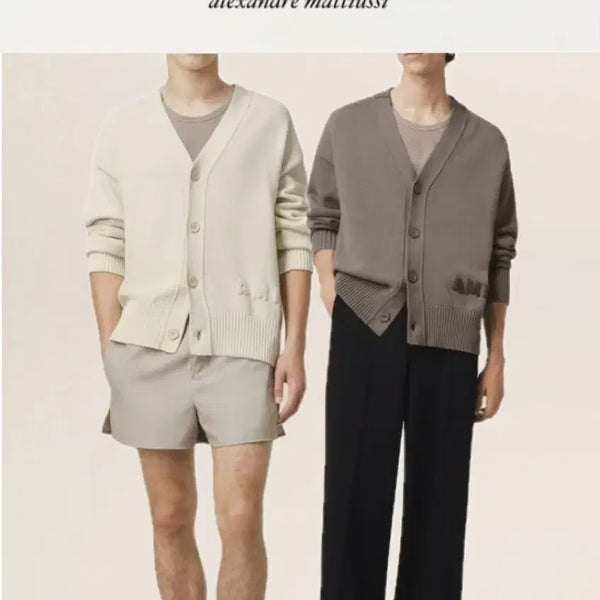 [BUNJANG] AMI Paris Cotton Wool Embroidered Cardigan / [최저가 정품] 아미 코튼 울 자수 가디건
