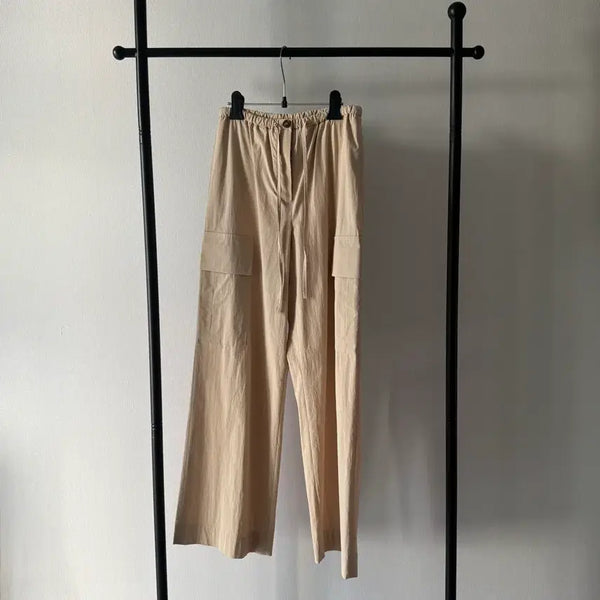 [BUNJANG] YUMER UMER Cargo Wide Pants Beige / 유메르 UMER 카고 와이드 팬츠 베이지