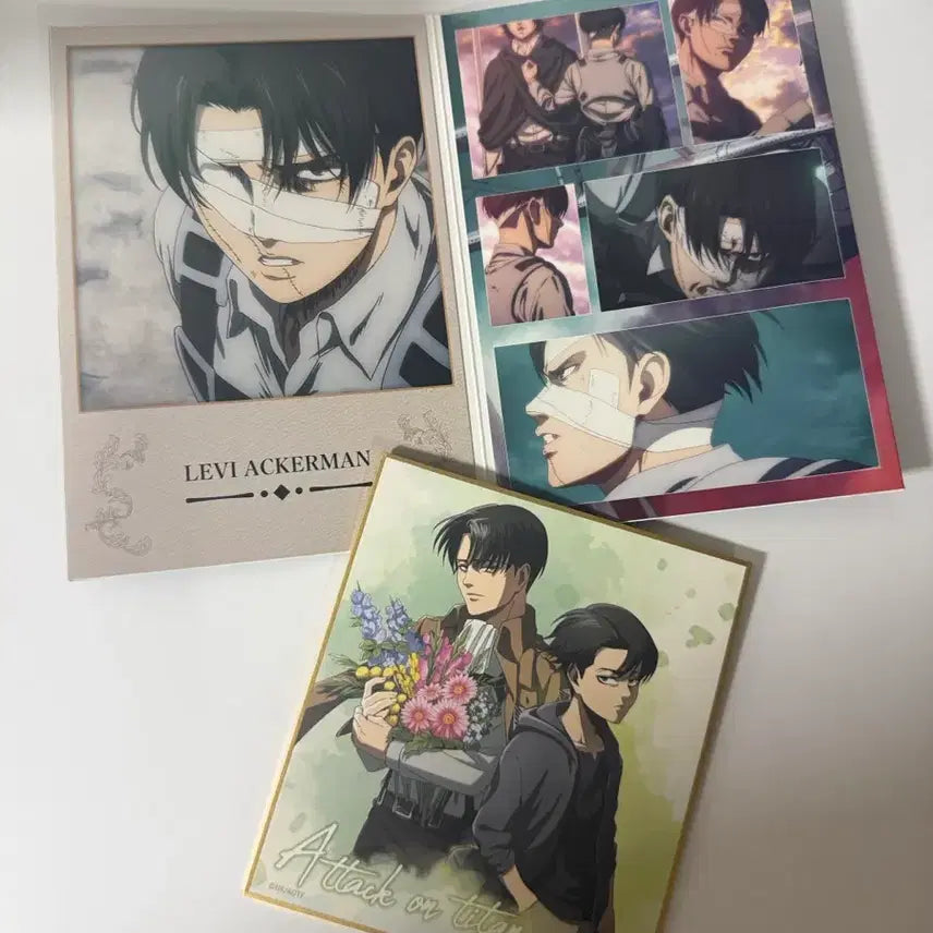 [BUNJANG] Attack on Titan Levi Birthday Shikishi & Postcard Set / 진격거 리바이 생일 색지 엽서