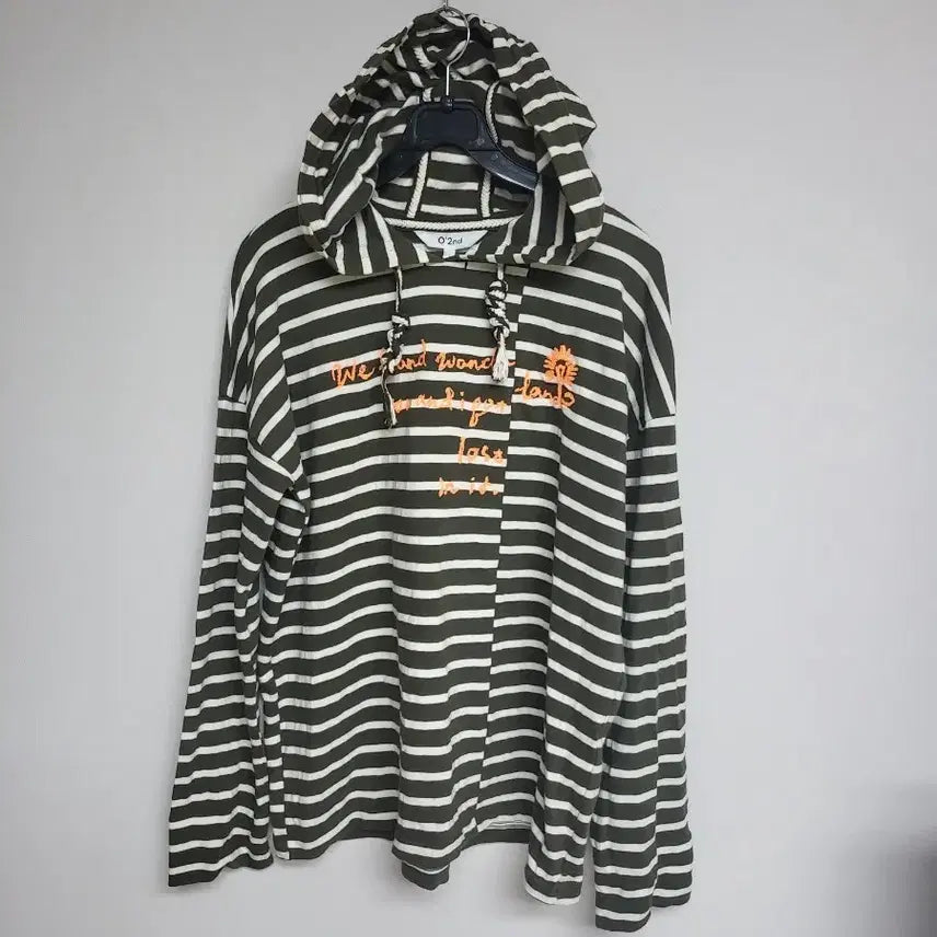 [BUNJANG] O'2nd Striped Hoodie (Women's Size 77) / O'2nd 스트라이프 후드티( 여77)