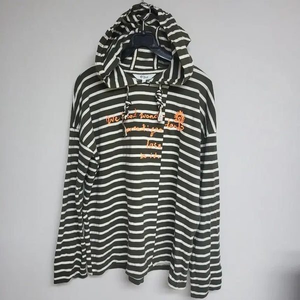 [BUNJANG] O'2nd Striped Hoodie (Women's Size 77) / O'2nd 스트라이프 후드티( 여77)