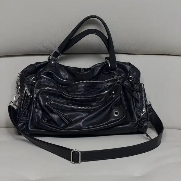 [BUNJANG] Black Purple Bread Bag Shoulder Bag / 블랙 퍼플 브레드백 숄더백 블랙