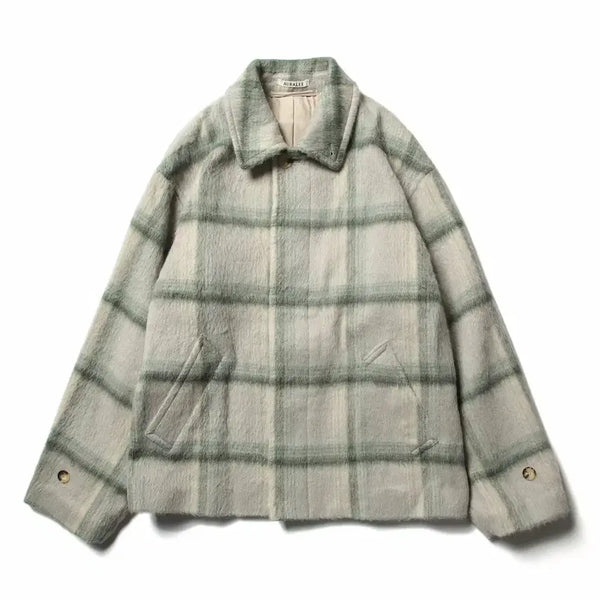 [BUNJANG] Auralee Suri Alpaca Shaggy Check Blouson Size 3 / [3] 오라리 수리 알파카 섀기 체크 블루종