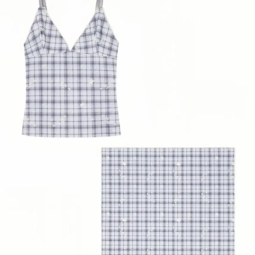 [BUNJANG] KASHIKO Cozy Camisole Top + Checked Bandana Set / 카시코 코지 캐미솔 탑 + 체크 반다나 세트 Cozy Camisole Top checked vandana set 상의 나시