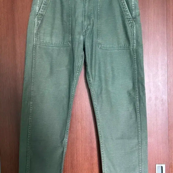 [BUNJANG] orSlow Olive Cotton Herringbone Pants (Size 3 / M) / 오어슬로우 orSlow 올리브 코튼 팬츠 M (JPN 3)