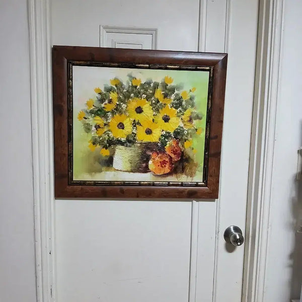 [BUNJANG] Oil Painting Framed Artwork - Sunflower / 꽃 그림 유화 액자